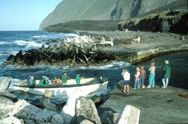 A fishing boat returning to Boatharbour after a day at sea.